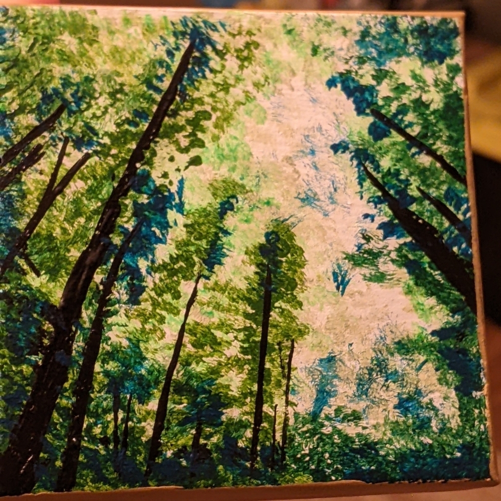 Forest Daydream Painted Gift Box Miniature Art Handmade